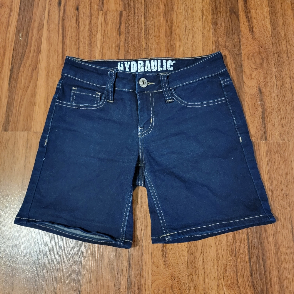 Hydraulic Dark Wash Jean Shorts - Size 3/4